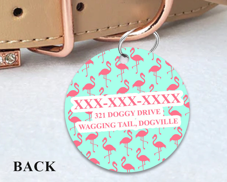 Pet ID Tag | Dancing Flamingo
